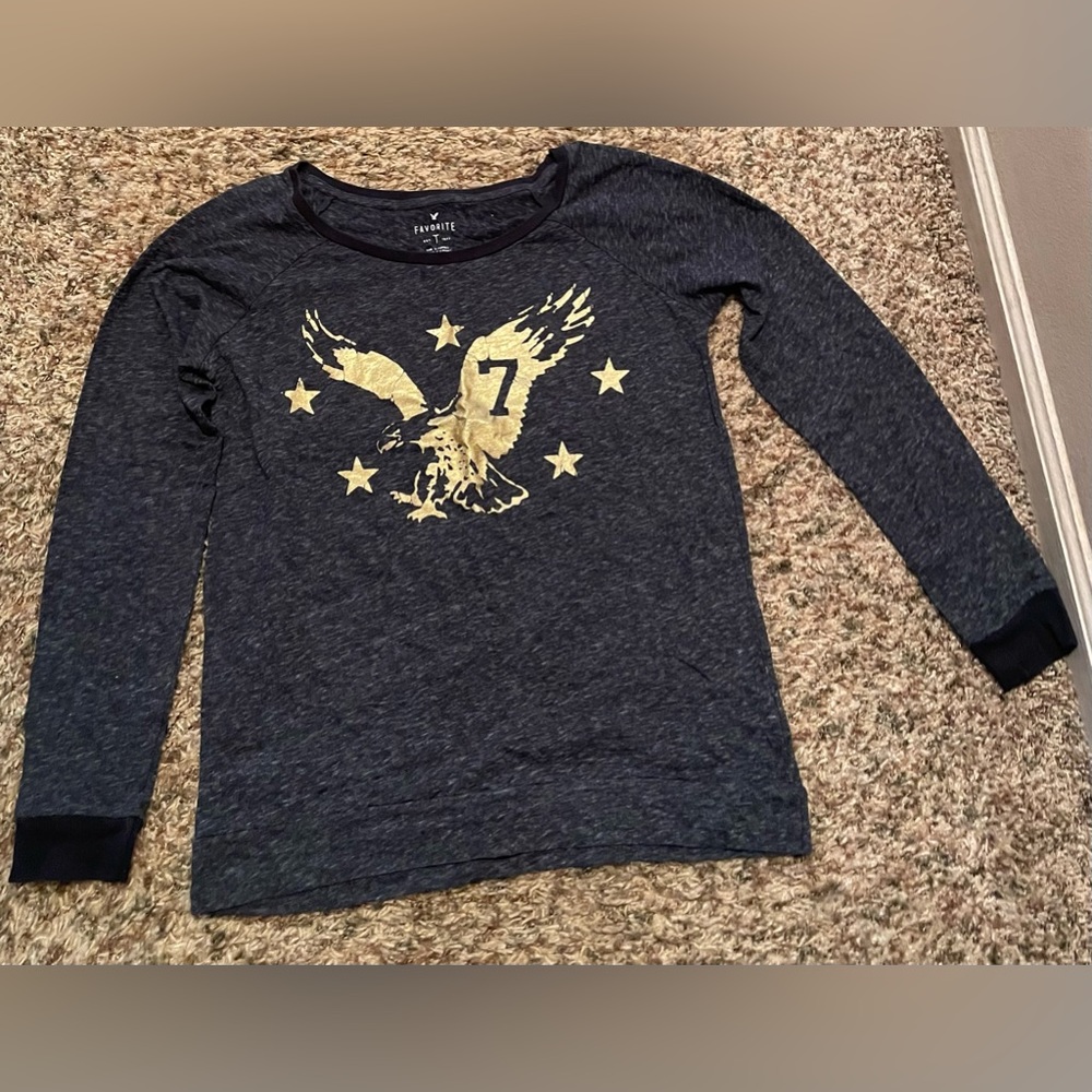 American Eagle Black Long Sleeved Shirt